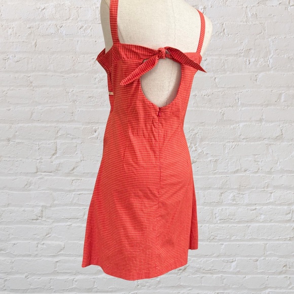 So... orange, yellow, and white cotton dress with small stripe pattern - Picture 4 of 5